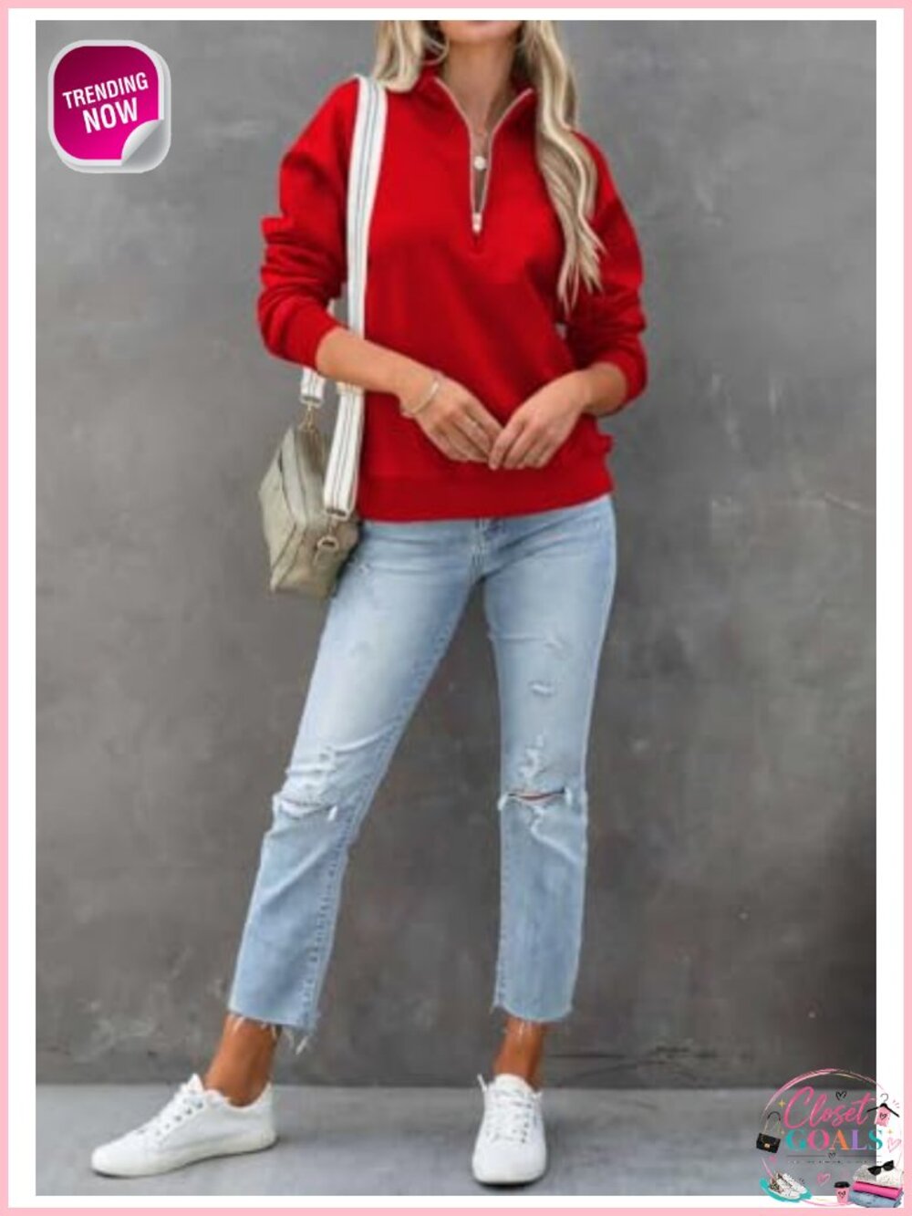 Women's Quarter Zip Pullover Half Zip Sweatshirt Long Sleeve Casual - Picture 2 of 5